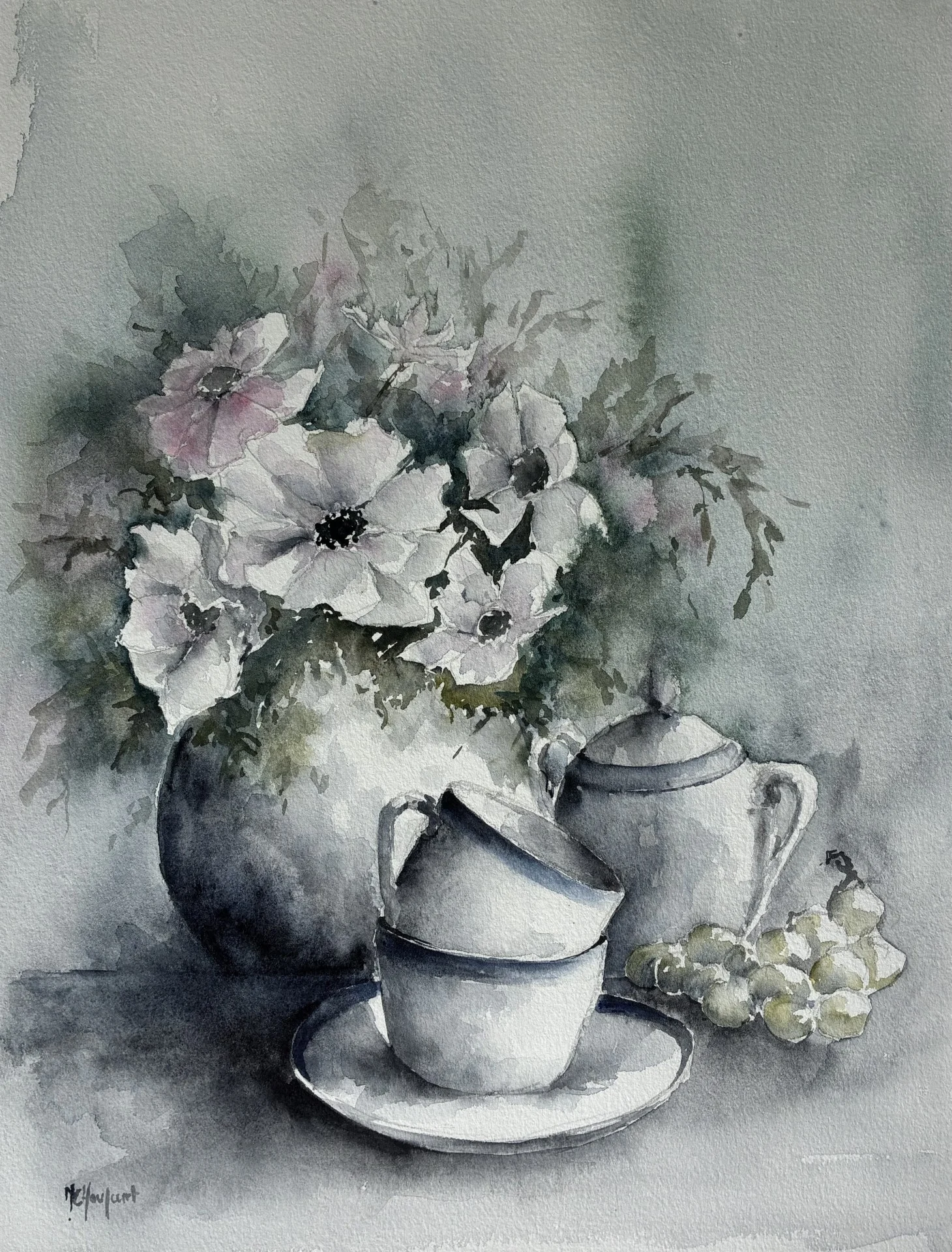 Anémones et porcelaines
