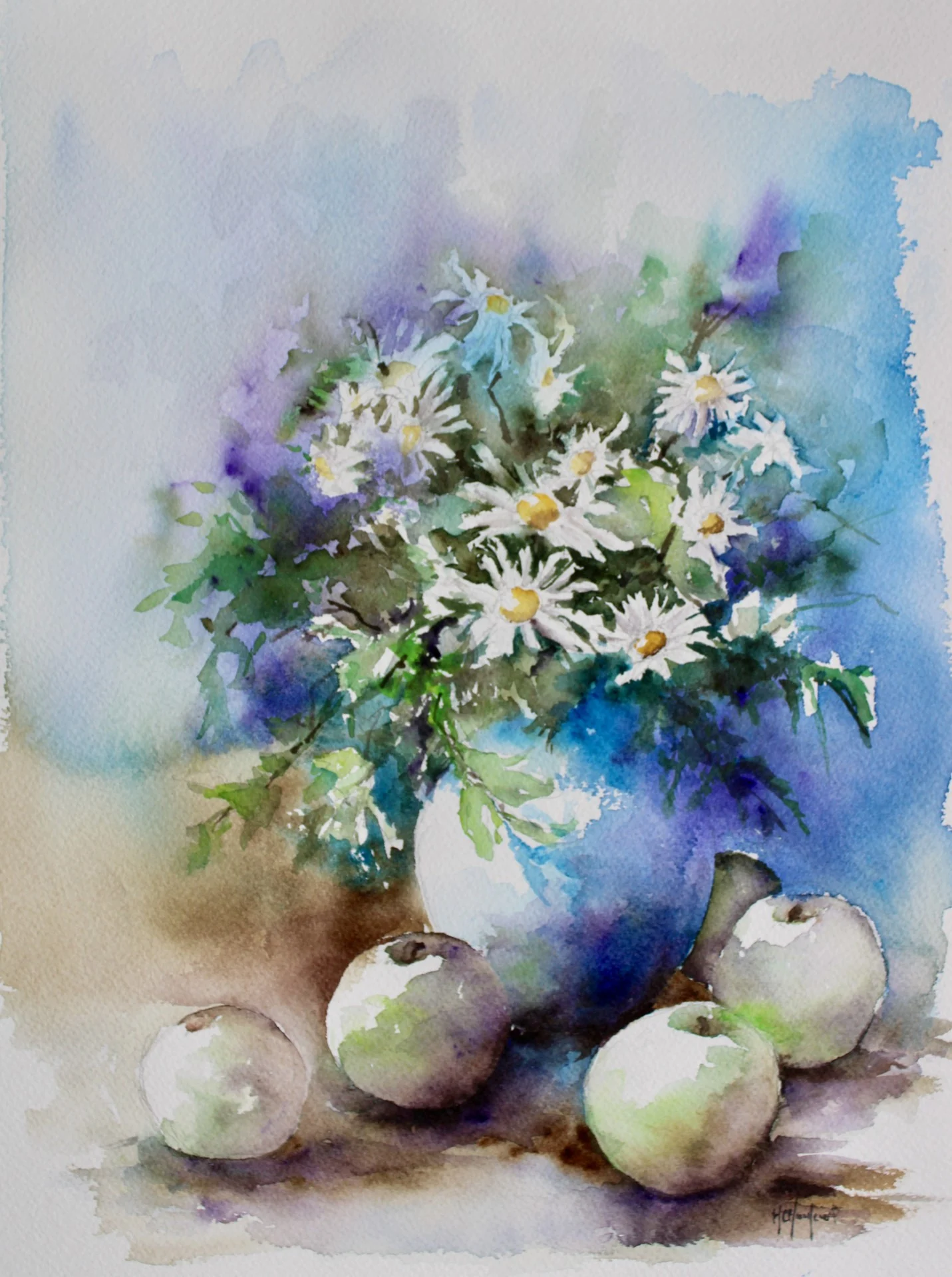 Marguerites et fruits d'automne