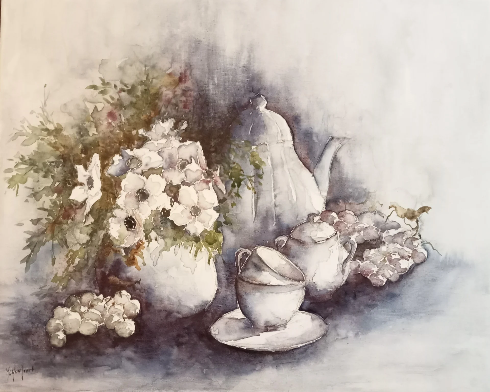 Anémones et porcelaines